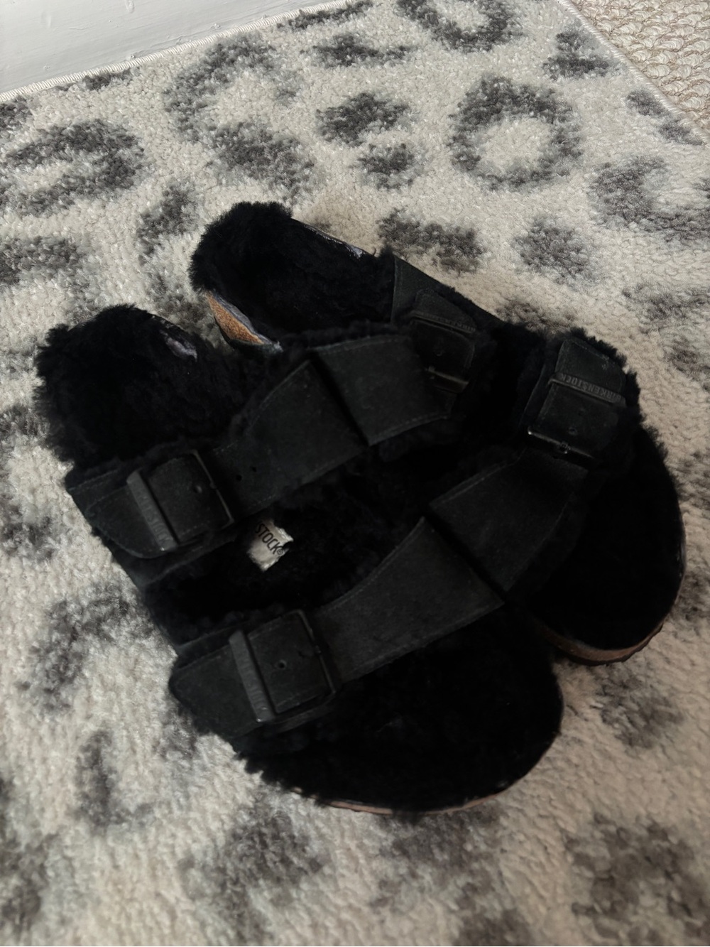 Black Birkenstock Arizona Shearling Sandals